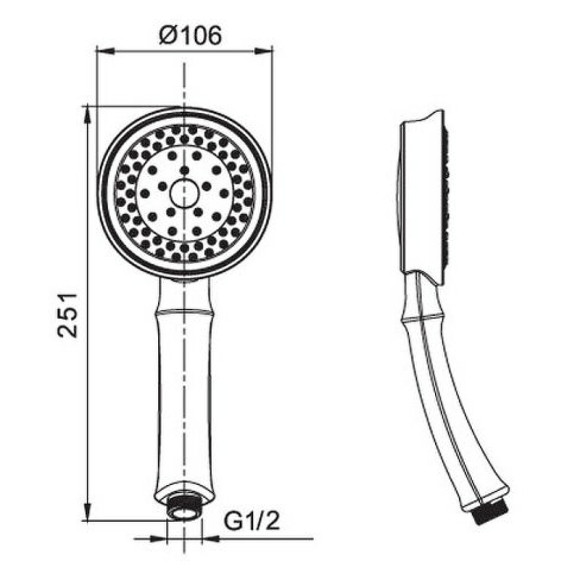 Ручной душ Caprigo Parts 99-506-vot Бронза