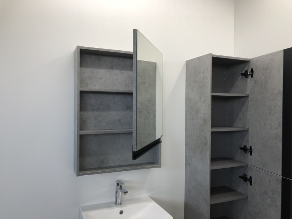 Зеркальный шкаф Comforty Эдинбург 60 00-00002043 Бетон светлый Зеркальный шкаф Comforty Эдинбург 60 00-00002043 Бетон светлый