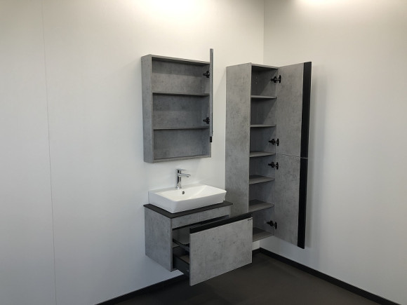 Зеркальный шкаф Comforty Эдинбург 60 00-00002043 Бетон светлый Зеркальный шкаф Comforty Эдинбург 60 00-00002043 Бетон светлый