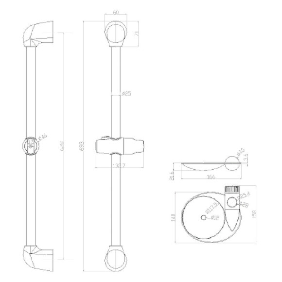 Душевая штанга Lemark LM8065C Хром