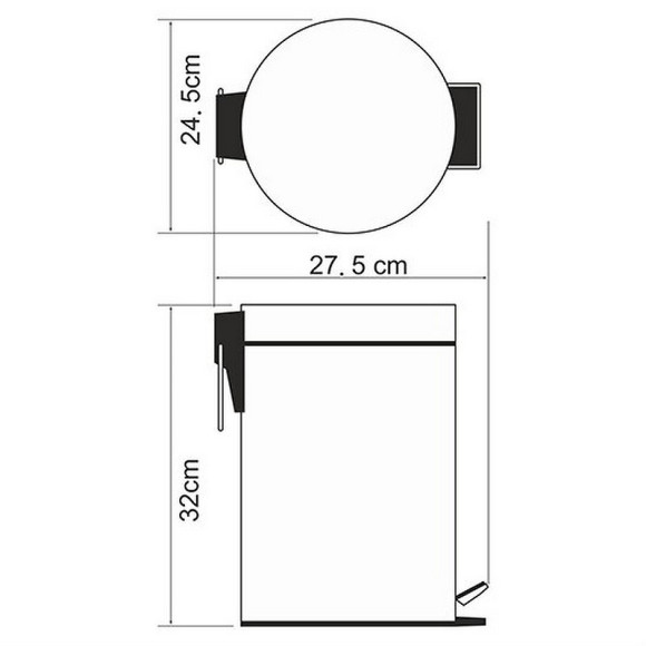 Ведро для мусора WasserKRAFT K-637 Хром Ведро для мусора WasserKRAFT K-637 Хром