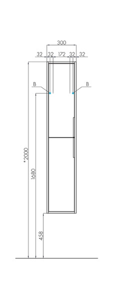 Шкаф пенал Aquaton Рико 30 1A216603RIB90 подвесной Белый Ясень фабрик
