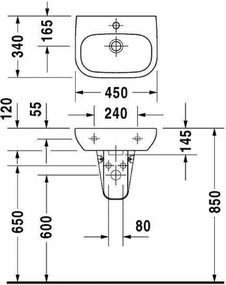 Раковина Duravit D-code 45 07054500002 Белая Раковина Duravit D-code 45 07054500002 Белая