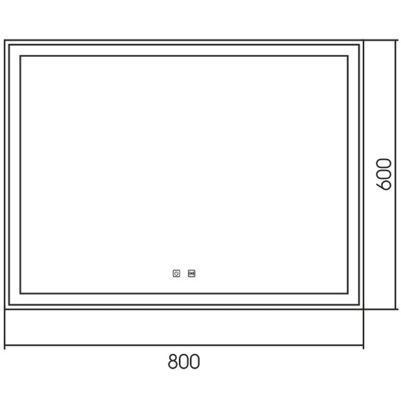 Зеркало Abber See 80 AG6104SP с подсветкой с сенсорным выключателем и диммером