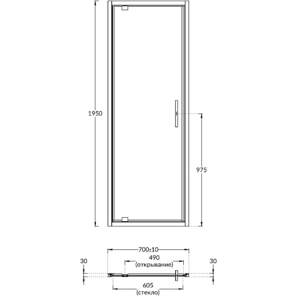 Душевая дверь Kerama Marazzi Vetro 70 VE.70.PD.BLK.M профиль Черный матовый стекло прозрачное Душевая дверь Kerama Marazzi Vetro 70 VE.70.PD.BLK.M профиль Черный матовый стекло прозрачное