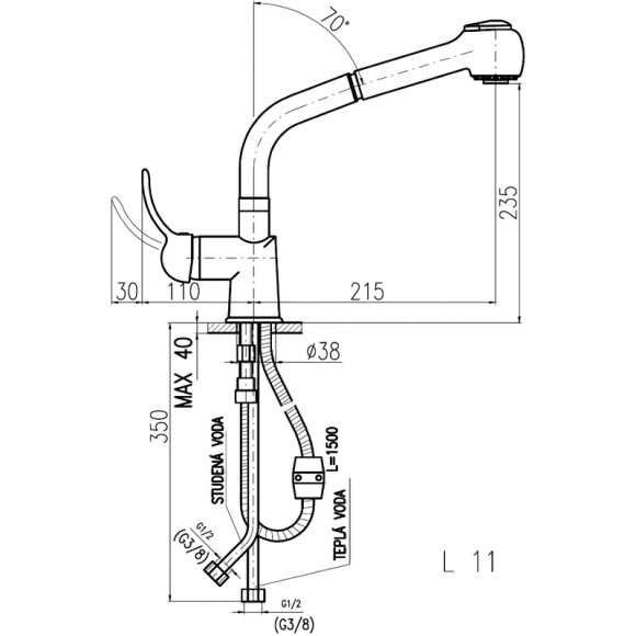 Смеситель для кухни Rav Slezak Labe L011.5 Хром Смеситель для кухни Rav Slezak Labe L011.5 Хром