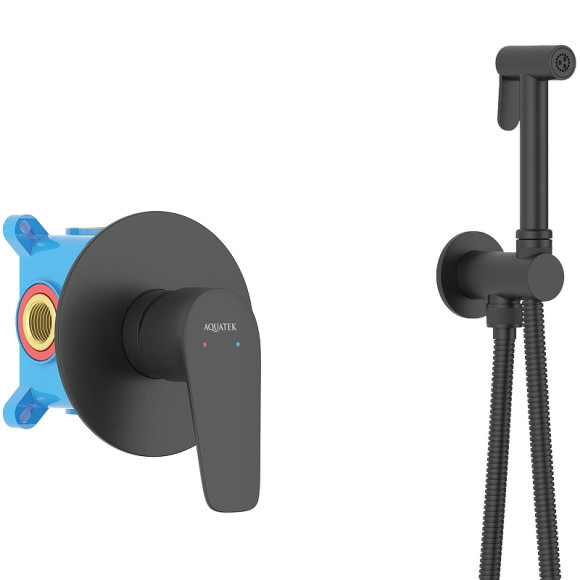 Гигиенический душ со смесителем Aquatek Бетта AQ1119MB Черный матовый