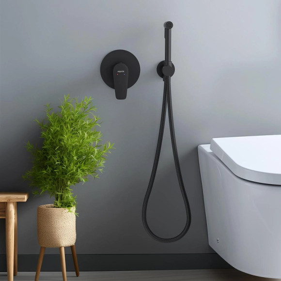 Гигиенический душ со смесителем Aquatek Бетта AQ1119MB Черный матовый