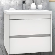 Тумба под раковину Art&Max Family-580-2C-SO-BL подвесная Белый глянец