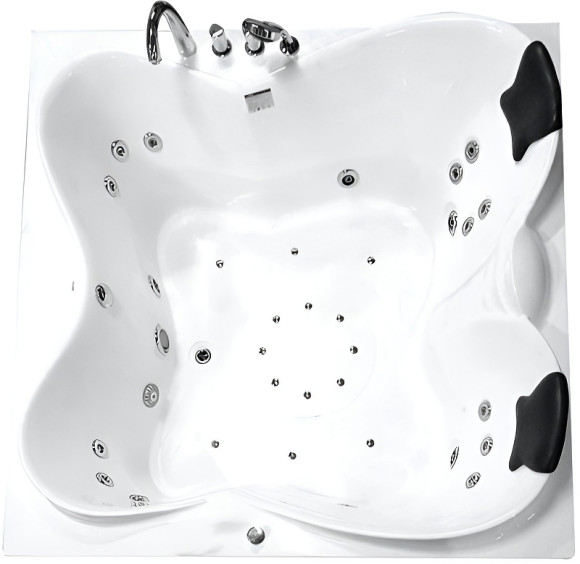 Акриловая ванна Gemy 187х187 G9089 K R с гидромассажем