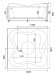 Акриловая ванна Gemy 187х187 G9089 K R с гидромассажем
