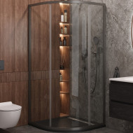 Душевой уголок Cezares Molveno 90x90 MOLVENO-R-1-90-C-GM-IV профиль Оружейная сталь стекло прозрачное