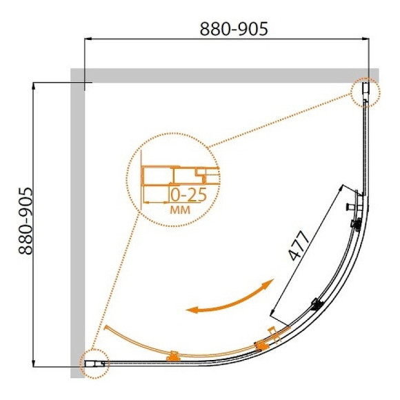 Душевой уголок Cezares Molveno 90x90 MOLVENO-R-1-90-C-GM-IV профиль Оружейная сталь стекло прозрачное Душевой уголок Cezares Molveno 90x90 MOLVENO-R-1-90-C-GM-IV профиль Оружейная сталь стекло прозрачное