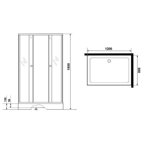 Душевой уголок Niagara Eco 120х80 NG-012-14QT профиль Черный стекло тонированное Душевой уголок Niagara Eco 120х80 NG-012-14QT профиль Черный стекло тонированное