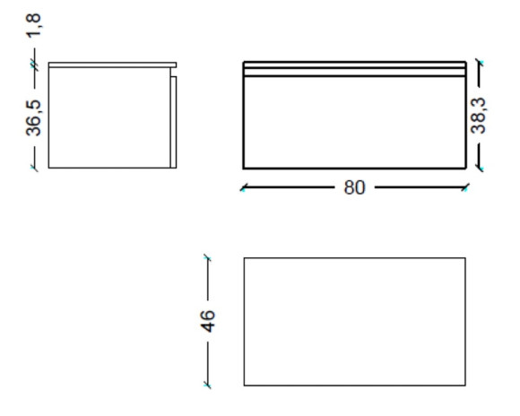 Тумба Boheme Armadi Art Flat Vallessi Uno-S 80 897-080-D подвесная Dark oak