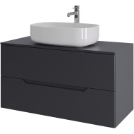 Тумба с раковиной Orange Line 100 Li-100TugMDF+B07-540W подвесная Графит матовый