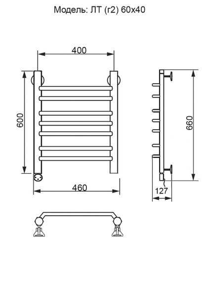 Электрический полотенцесушитель Ника Trapezium ЛТ (Г2) 60/40 Хром