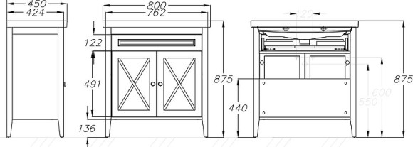 Тумба под раковину Opadiris Палермо 80 00-00002353 Белая матовая Тумба под раковину Opadiris Палермо 80 00-00002353 Белая матовая