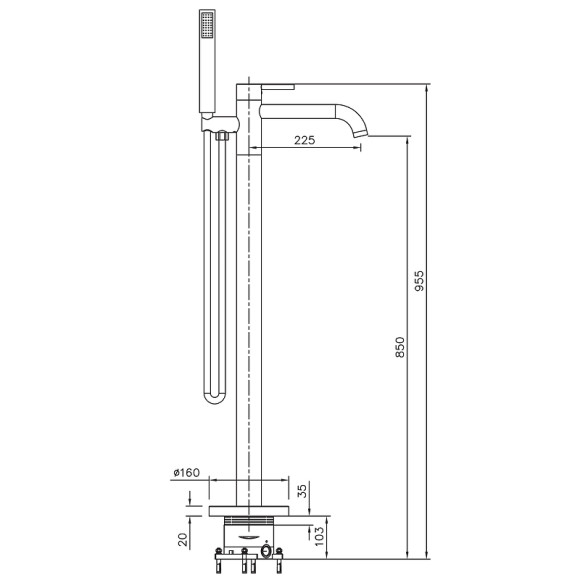 Смеситель для ванны Raiber Graceful RPG-010 Золото матовое Смеситель для ванны Raiber Graceful RPG-010 Золото матовое