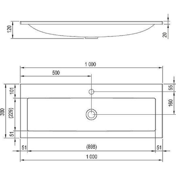Раковина Ravak Clear 100 XJJ01110000 Белая