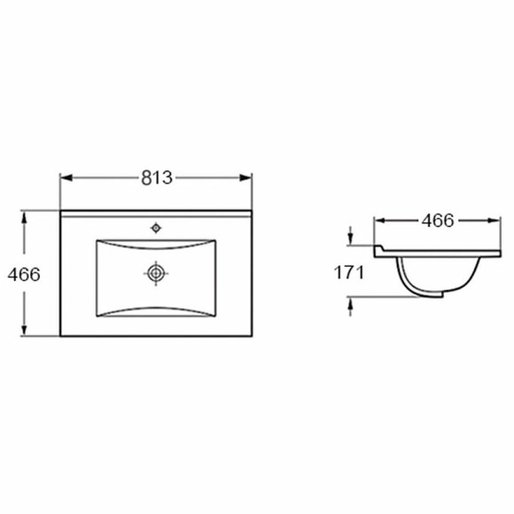 Раковина Vincea 80 VBS-13980MB Черная матовая