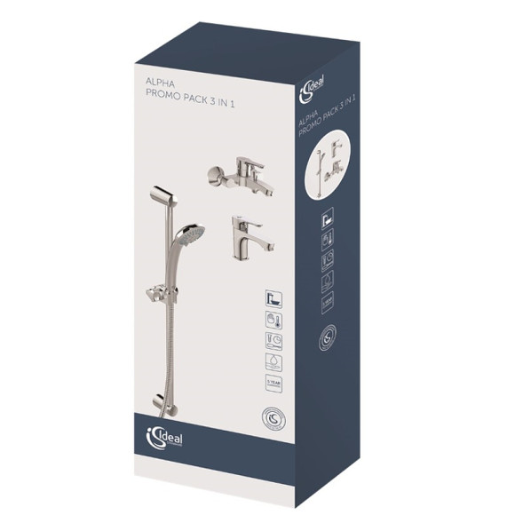 Комплект смесителей Ideal Standard Alpha BD004AA Хром Комплект смесителей Ideal Standard Alpha BD004AA Хром