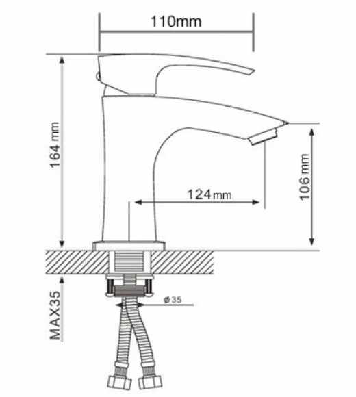 Смеситель для раковины Gappo G07 G1007-7 Белый Хром