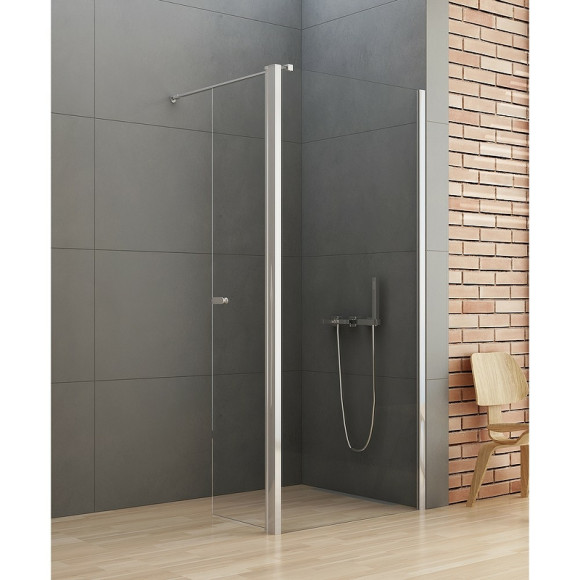 Душевая перегородка New Trendy New Soleo Chrome 100 K-0345 профиль Хром стекло прозрачное