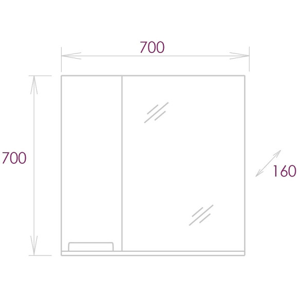 Зеркало со шкафом Onika Джордан 70.00 207042 Белое Зеркало со шкафом Onika Джордан 70.00 207042 Белое