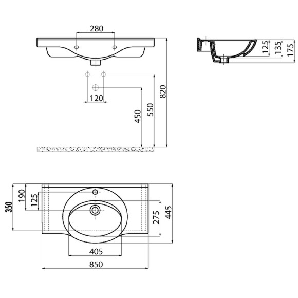 Раковина Creavit Etol 85 ET185-00CB00E-0000 Белая Раковина Creavit Etol 85 ET185-00CB00E-0000 Белая
