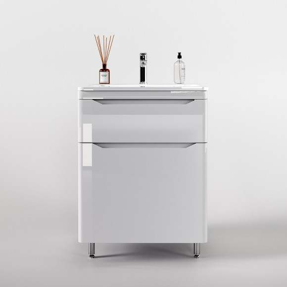 Тумба под раковину Style Line Марелла 70 Люкс Plus СС-00002399 Белый глянец антискрейтч