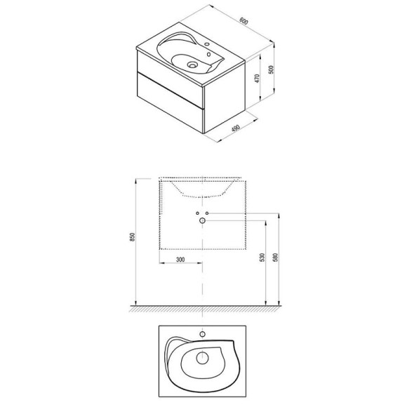 Тумба под раковину Ravak SD Rosa II 60 X000000924 подвесная Белая Тумба под раковину Ravak SD Rosa II 60 X000000924 подвесная Белая