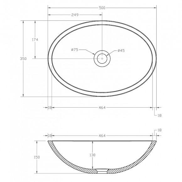 Раковина-чаша Abber Kristall 50 AT2802Opal Коричневая