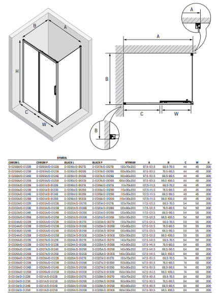 Душевой уголок New Trendy Prime Black 160х90 L D-0328A/D-0129B профиль Черный стекло прозрачное