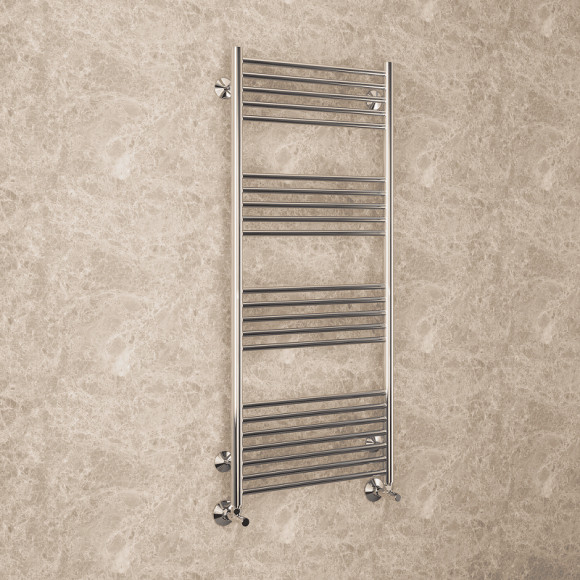 Водяной полотенцесушитель Terminus Аврора П16 400x800 4670078529305 Хром, нижнее подключение, G 1/2" ВР, с угловым соединением