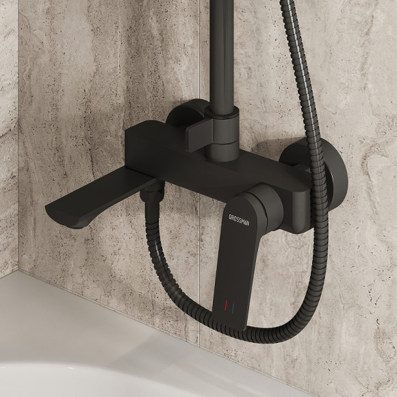 Душевая система Grossman Galaxy 500.K35.01.210 Черная матовая Душевая система Grossman Galaxy 500.K35.01.210 Черная матовая