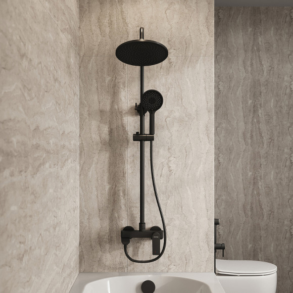 Душевая система Grossman Galaxy 500.K35.01.210 Черная матовая Душевая система Grossman Galaxy 500.K35.01.210 Черная матовая