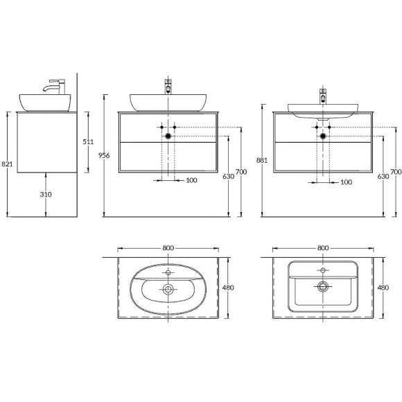 Тумба под раковину Kerama Marazzi Plaza Modern 80 PLB.M.80.2\WHT подвесная Белая глянцевая