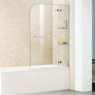 Шторка на ванну WeltWasser WW100 D2AK 100 с полотенцедержателем и полками 10000001237 профиль Хром стекло прозрачное