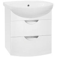 Тумба под раковину Style Line Жасмин 2 55 Люкс Plus подвесная Белый глянец