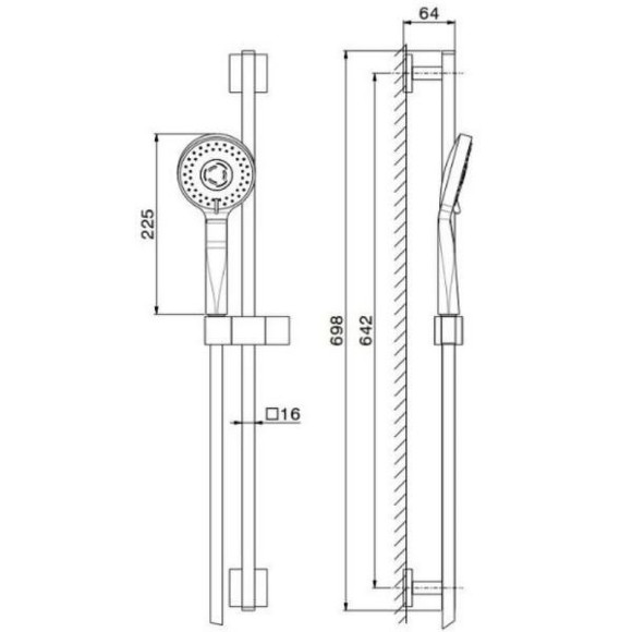 Душевой гарнитур Kerama Marazzi Futura 851KM.21.018 Хром Душевой гарнитур Kerama Marazzi Futura 851KM.21.018 Хром