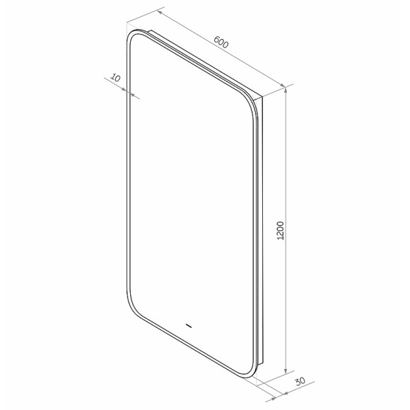 Зеркало Континент Torry 600х1200 ЗЛП1533 с подсветкой Черное с бесконтактным выключателем