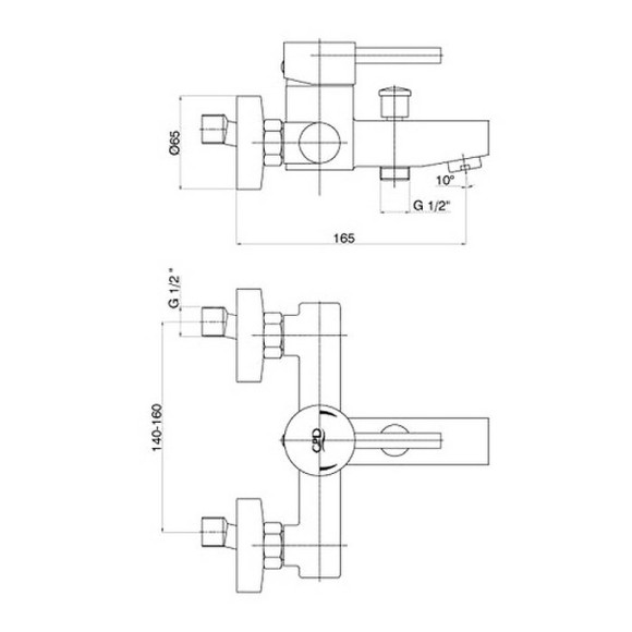 Смеситель для ванны GPD Espina MBB70 Хром