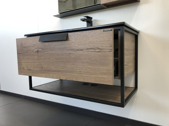 Тумба с раковиной Comforty Бонн 90 00-00001937 подвесная Дуб темный