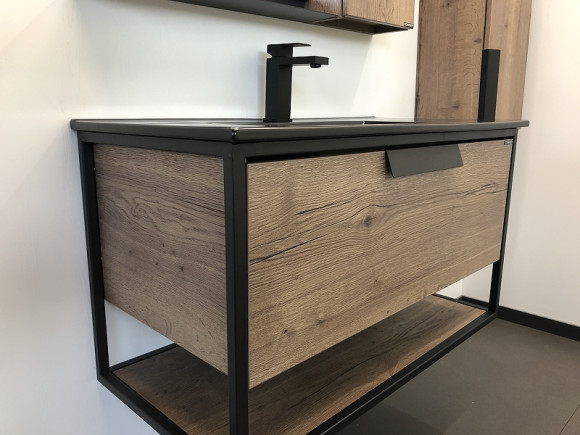 Тумба с раковиной Comforty Бонн 90 00-00001937 подвесная Дуб темный