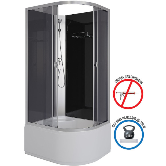 Душевая кабина Niagara Eco 90x70 L E90/70/40L/TN/BK без гидромассажа Душевая кабина Niagara Eco 90x70 L E90/70/40L/TN/BK без гидромассажа