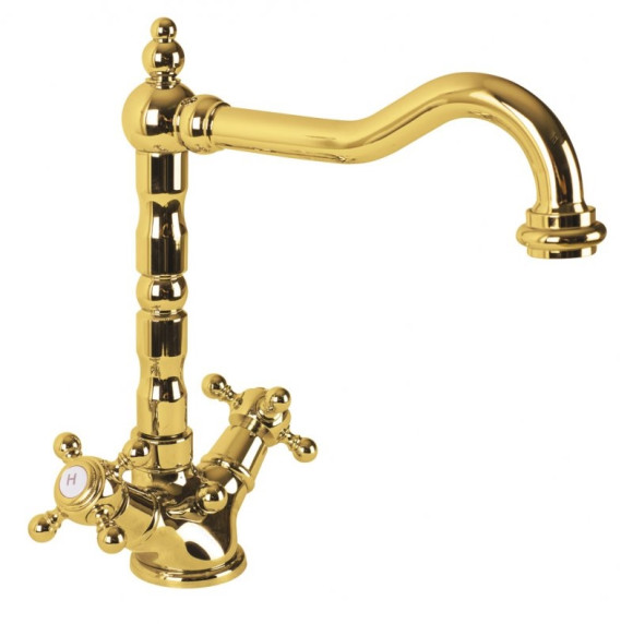 Смеситель для раковины Cezares Golf LS2 03 Золото 24 карат Смеситель для раковины Cezares Golf LS2 03 Золото 24 карат