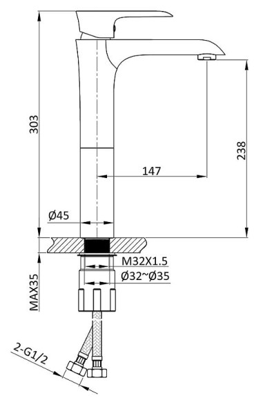 Смеситель для раковины Vincea Esse VBF-1E2CH Хром Смеситель для раковины Vincea Esse VBF-1E2CH Хром