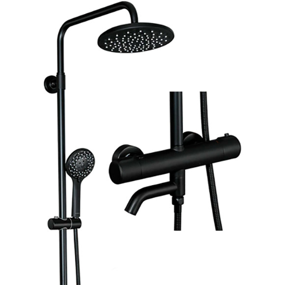 Душевая система Gappo G90 G2490-6 с термостатом Черная матовая Душевая система Gappo G90 G2490-6 с термостатом Черная матовая