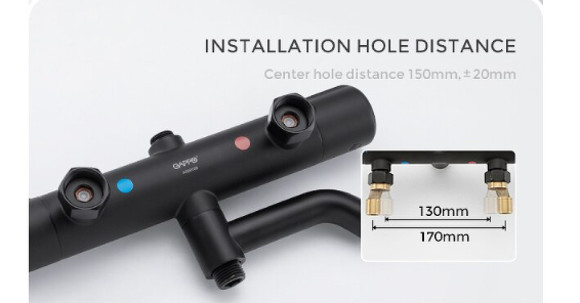 Душевая система Gappo G90 G2490-6 с термостатом Черная матовая Душевая система Gappo G90 G2490-6 с термостатом Черная матовая